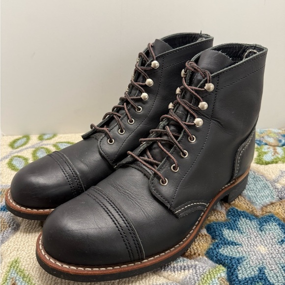 Red Wing Women Iron Ranger Lace-up Ankle Boots 3366 Black Size 10 - Picture 1 of 5